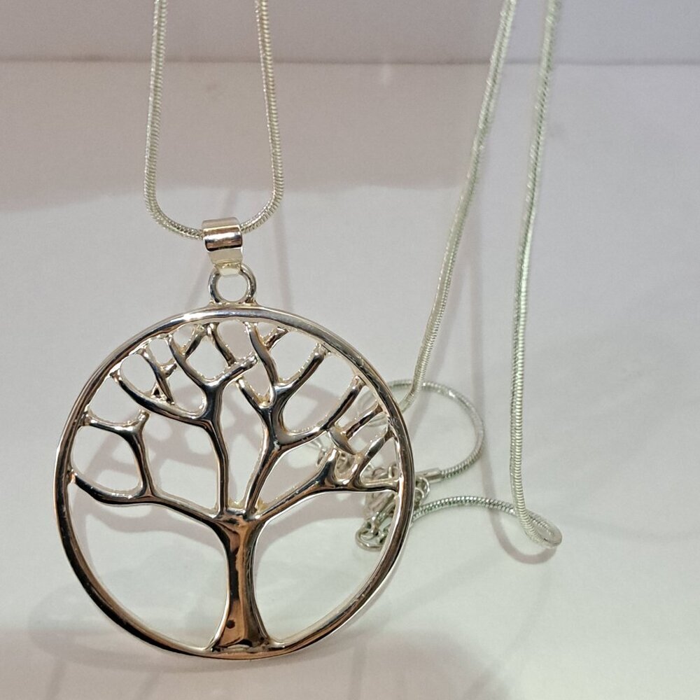 Tree of Life Pendant with Long 16" rope chain necklace